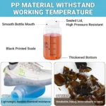 Set of 2 Wide Mouth Plastic Bottles with Lids PP Containers Jars 250ml 500ml - Image 5