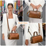 CONTACT'S Genuine Leather Shoulder Bags for Women Luxury Designer Doctor Bags - Image 3
