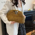 LEFTSIDE Weave Straw Shoulder Bags for Women 2026 Summer Luxury Designer Small Hand - Image 4
