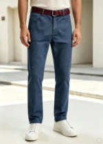 2026 New Light Luxury Business Comfortable Men's Jeans, High-End Blue and Black ht Leg Men's Pants - Image 6