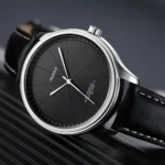 Top Brand Men's Watches Luxury Metal Case Analog Quartz Watches for Men Leathe - Image 2