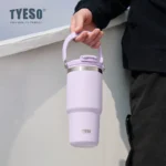 TYESO Large Capacity Insulated Cup Dual-Drink Coffee Mug with Handle Stainless - Image 4