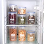 1-4PCS Sealed Jars With Scale Grain Crisper Kitchen Refrigerator Organize - Image 3
