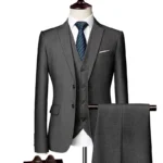 Blazers Set Suits for Men(Jacket + Vest + Pants)three Piece Set Solid Business Casual