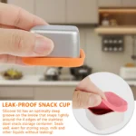 4Pcs 2/6oz Snack Container Stainless Steel Salad Box with Silicone Lids - Image 3