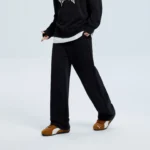 Metersbonwe Men's Fleece Lined Sweatpants Straight Leg Casual Pants Knit - Image 4