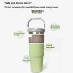600ML/890ML Stainless Steel Thermos Cup with Straw Car Coffee Mug Sports - Image 2