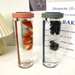 Plastic Water Bottle Portable with Straw Fruit Infuser Tea Juice Cup Fitness - Image 4