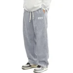 New Mens Corduroy Casual Pants Fashion Loose Fit Baggy Pants Straight - Image 4
