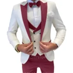 Fashion Jacquard Men's Formal Groom Suits 3 Pieces Men Suits Peak Lapel Single - Image 5