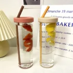 Plastic Water Bottle Portable with Straw Fruit Infuser Tea Juice Cup Fitness - Image 3