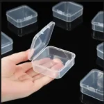 200pcs Mini Square Storage Box Transparent Plastic Flip - Image 5
