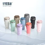 TYESO Large Capacity Insulated Cup Dual-Drink Coffee Mug with Handle Stainless