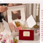 European Baroque Suede Gift Box Flip Up Double Open Hand Gifts Metal - Image 3