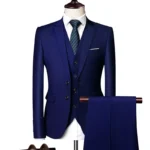 Blazers Set Suits for Men(Jacket + Vest + Pants)three Piece Set Solid Business Casual - Image 4