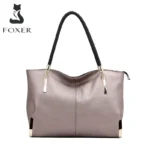 FOXER Brand Stylish Women Cowhide Leather Handbag Female Shoulder Bag Design Luxury