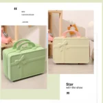 Suitcase 14-inch Travel Portable Color Stitching Suitcase Fashion Mini Bow - Image 2