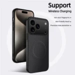 Luxury Ultra Thin Carbon Fbier Magnetic Leather Case for iPhone 18 17 16 15 14 13