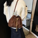 2026 Soft Commuting Crossbody Bags Faux Suede Sewing Hot Sale Bags for Women - Image 4