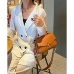 2025 New Genuine Leather Shoulder Bag for Women Block Tote First Layer Cowhide - Image 6