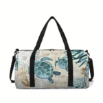 Classic ethnic style animal flower 3D Print Large Capacity Travel Bags Barrel Shape