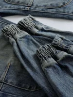 Heavy Men's Patch Micro-elastic Loose Overalls Small Feet Casual Trousers Trendy - Image 3