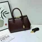 Trendy Metal Lock Decoration Women's Handbag High Texture Leather Classic Elegant
