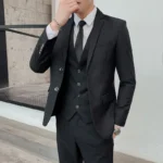Solid Color Suit Men's Fashionable Gentleman Business Banquet Korean-style Formal Dress