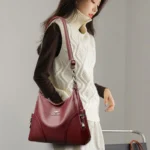 The New Style Bag Leather Luxury Handbags Women Bag Designer Solid Color Women Shoulder - Image 3