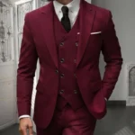 Men's Classic 3-Piece Suit Set - Slim Fit Notched Lapel Blazer with Vest & Pants - Image 5