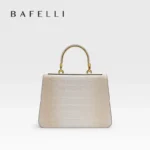 BAFELLI Fashionable Crocodile Pattern Genuine Leather Handbag Features Detachable - Image 4