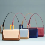 Luxury PU Leather Women Patchwork Underarm Bags Flap Geometry Designer Handbag