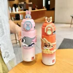 X&W for Zootopia 500ml Thermos Cup 316 Stainless Steel Judy Nick Cartoon - Image 2
