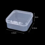 200pcs Mini Square Storage Box Transparent Plastic Flip - Image 3
