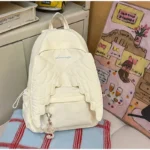 Cute Angel Wings Quilted Backpack Fashion Nylon School Bag Stylish Embroidered - Image 5