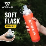 WRELS 500ML TPU Soft Folding Travel Water Bottles BPA-Free Collapsible Sports