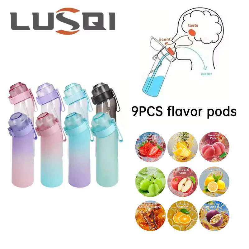 kf-Sa48a11696318496cbafe6ab2cd577c56x LUSQI 650ML Air Flavored Water Bottle With 9 Flavor Pods - Image 1