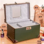 10 Inch Retro Ins Wind Girl Makeup Box Portable Travel Organizer Boxes - Image 6