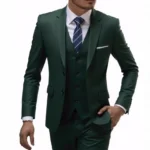 13 Color Basic Style Men's Casual Solid Color 3 Pieces Suits / Male Two Button - Image 4