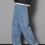 2026 New Korean Men's Casual Long Jeans Classic Man Straight Denim