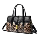 New Fashion leopard Women Handbags European Design Patent Leather Ladies Shoulder