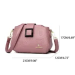 Fashion Women's Square Buckle Crossbody Bag Casual Shoulder Crossbody Bags - Image 4