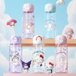 X&W 500ml Sanrio Pop-up Straw Cup Cartoon Kuromi Hello Kitty Plastic - Image 2
