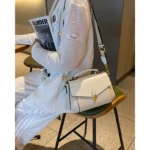2025 New Genuine Leather Shoulder Bag for Women Block Tote First Layer Cowhide - Image 2