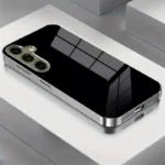 High-Grade Black Electroplated Tempered Glass Phone Case, Suitable for Samsung