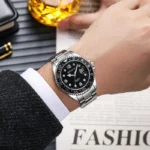 Luxury Men Business Watches Fashion Silicone Band Calendar Quartz Watch