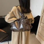 Retro Brand Roomy Shoulder Bag Female Luxury Solid Color Classic Crossbody - Image 3