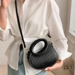 Chic Stripe Design Crossbody Bags for Women Elegant Synthetic Leather Handbag, Purse - Image 6