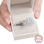 Newshe Original 925 Silver Moissanite Rings GRA Certified D Color VVS1 Diamond - Image 2