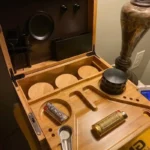 Handmade Bamboo Storage Box with Lock-Movable Tray Candy Tea Cigarettes Cut Tobacco - Image 2